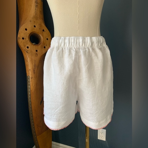 Cynthia Rowley linen shorts with embroidery. Size L - Picture 3 of 9